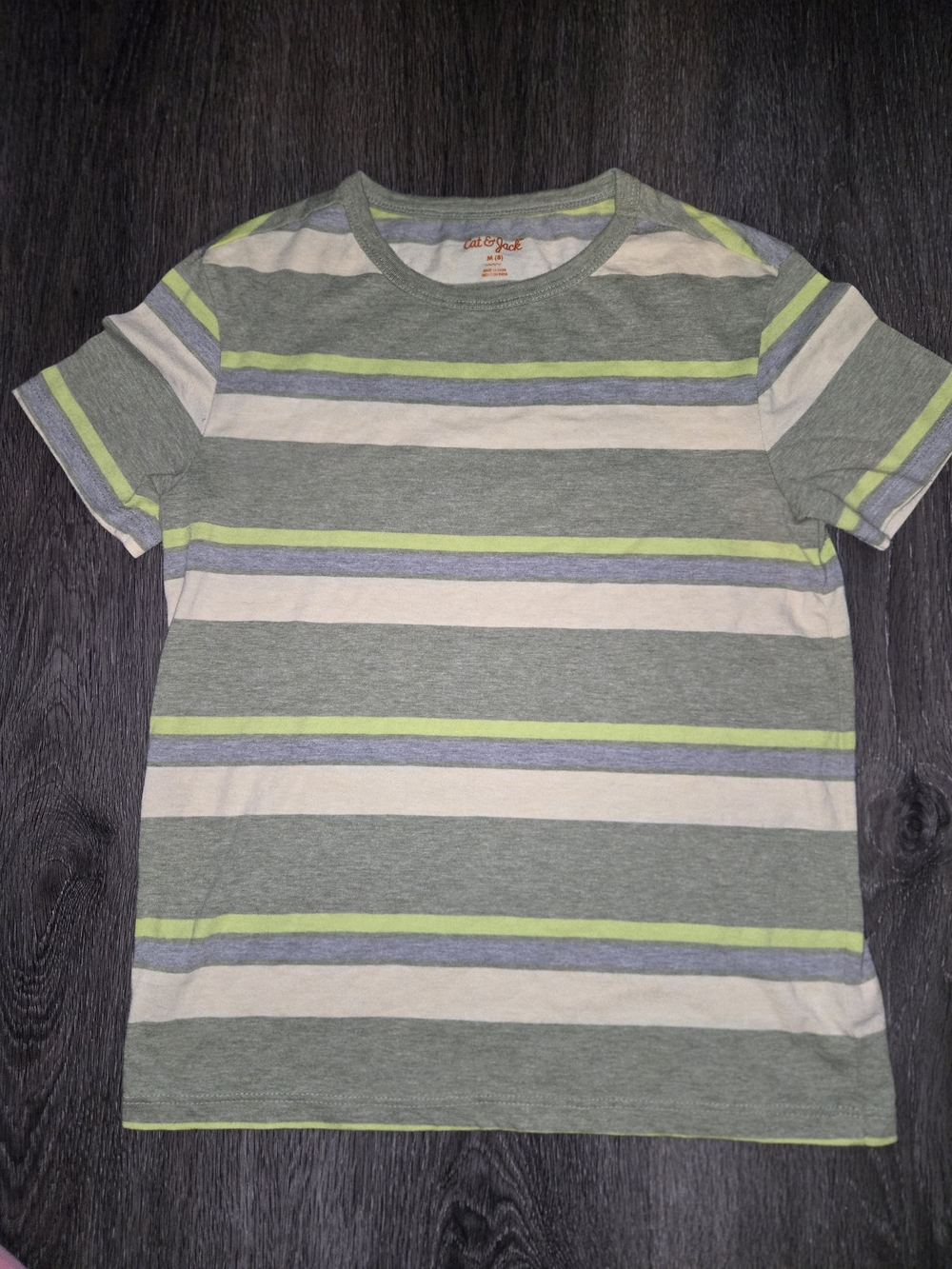 Cat & Jack Striped Cotton Tee Size Medium Like New